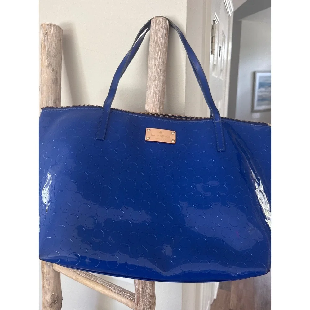 Women's Kate Spade Yaletown Sophie‎ Tote Royal Blue patent leather zip